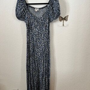 Idyllwild  Blue Patterned Maxi Dress
